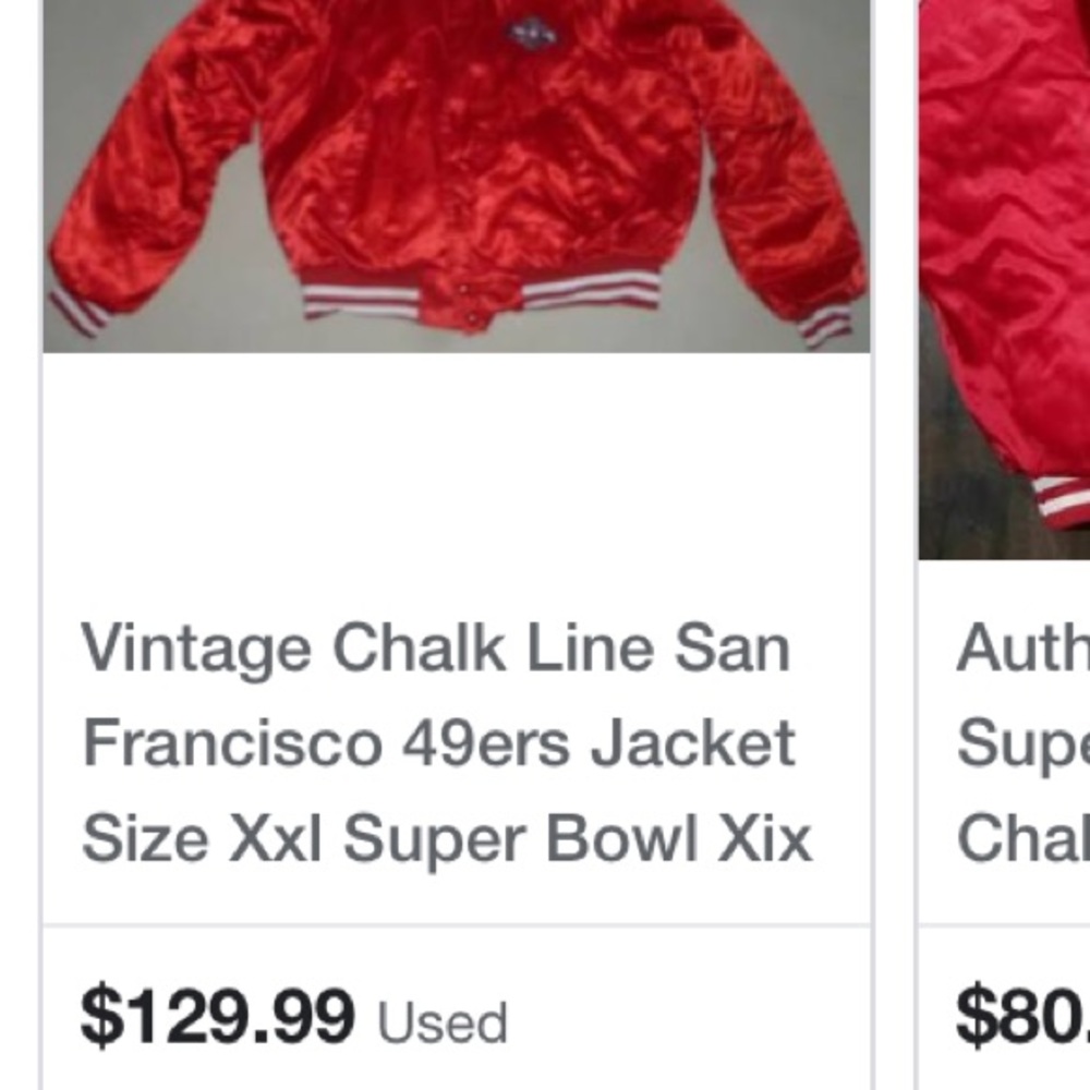 San Francisco SuperBowl chalkline varsity jacket